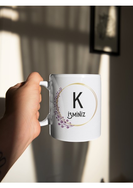 Kişiye Özel Harf Baskı Porselen Kupa
