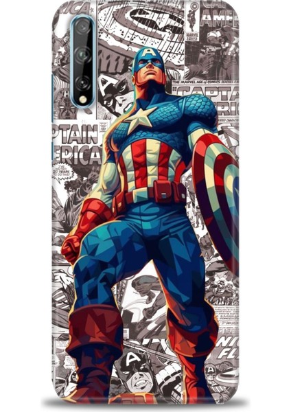 Huawei P Smart S Kılıf Hd Baskılı Kılıf + Seramik Tam Kaplayan Ekran Koruyucu 91