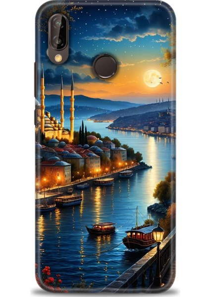 Huawei P20 Lite Kılıf Hd Baskılı Kılıf + Seramik Tam Kaplayan Ekran Koruyucu 222