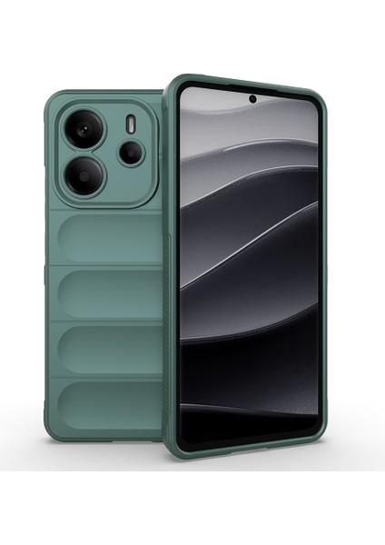 Redmi Note 14 4g Kılıf Esnek Tpu Oyuklu Arka Yüzey Tasarımlı Gkm Etnik Silikon Kapak - Koyu Yeşil fiyatları