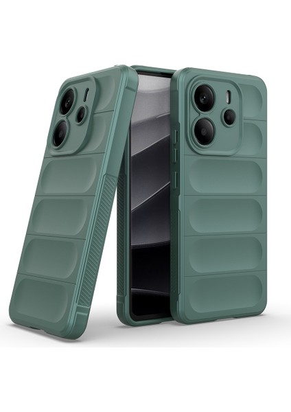 Xiaomi Redmi Note 14 4g Kılıf Esnek Tpu Oyuklu Arka Yüzey Tasarımlı Prl Etnik Silikon Kapak - Lacivert modelleri