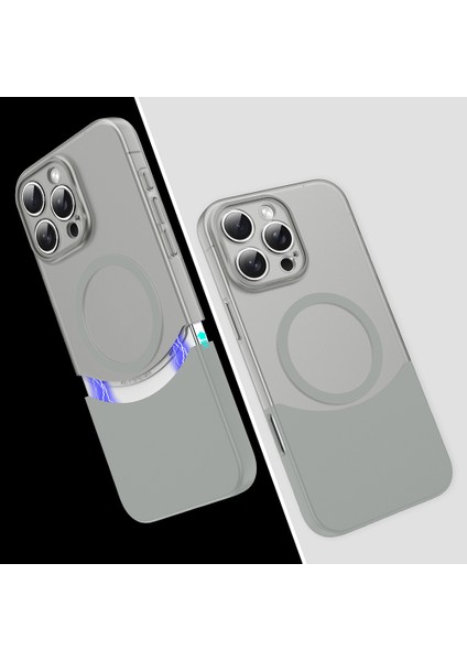 iPhone 16 Pro Max Kılıf M-Safe Şarj Özellikli Mıknatıslı Gkm Duble Kapak - Siyah