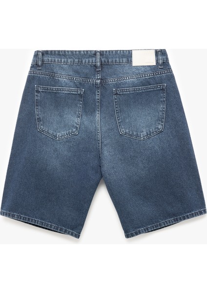 Normal Bel Pamuklu Bermuda Oversize Jean Şort fiyatları