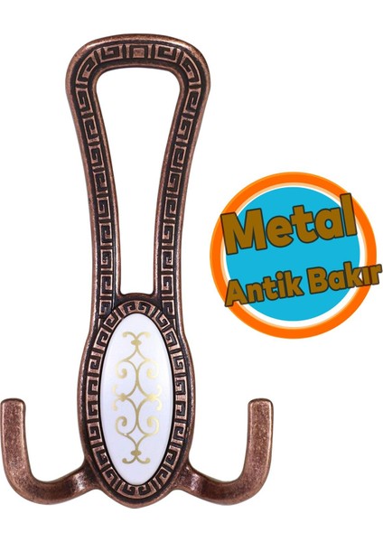 Metal Portmanto Vestiyer Duvar Dolap Elbise Mobilya Kapı Askısı Askılığı Askılık Antik Bakır