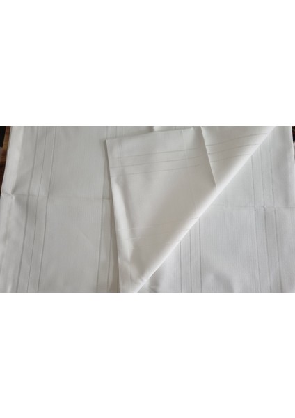 12 Kişilik Dikdörtgen Kolber Çizgili Leke Tutmaz Beyaz Masa Örtüsü fiyatları