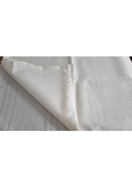 12 Kişilik Dikdörtgen Kolber Çizgili Leke Tutmaz Beyaz Masa Örtüsü modelleri