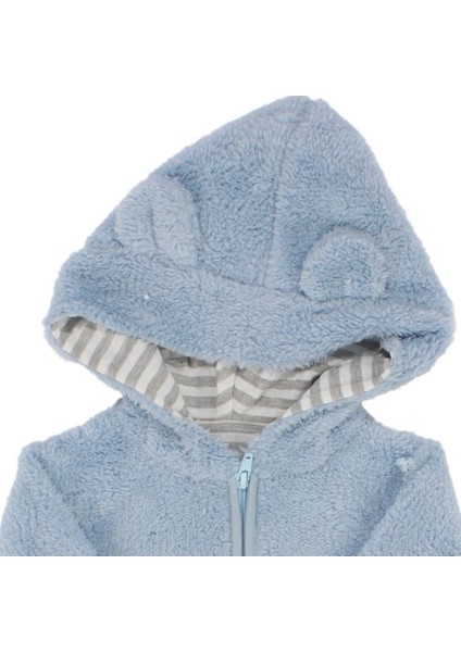 Mavi Peluş Fermuarlı Kapüşonlu Hırka - 1014972 fiyatları
