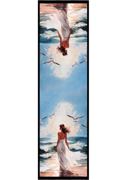 Mavi Martı Desen Ipek Fular fırsatları