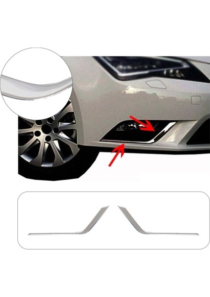 Seat Leon Uyumlu 2012-2020 Krom Sis Çerçevesi 2 Parça Paslanmaz Çelik