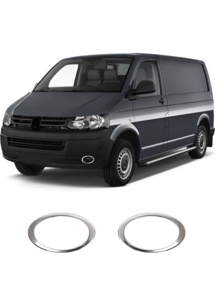 Volkswagen Transporter T5 Uyumlu 2010-2014 Krom Sis Farı Çerçevesi 2 Parça Paslanmaz Çelik