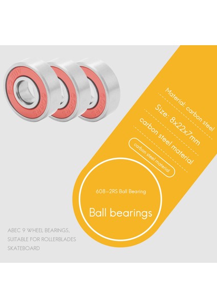 50 Adet Abec-9 608 2rs Inline Paten Tekerlek Rulman Kırmızı Mühürlü 8X22X7MM Mil Tekerlek Rulman Anti-Pas Kaykay (Yurt Dışından)