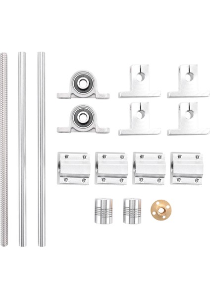 15 Adet 200MM Optik Eksen Kılavuz Rulman Muhafazaları Alüminyum Raylı Mil Kurşun Vida Çubuk Slayt Burç Şaft Kaplin Cnc Parçaları (Yurt Dışından)