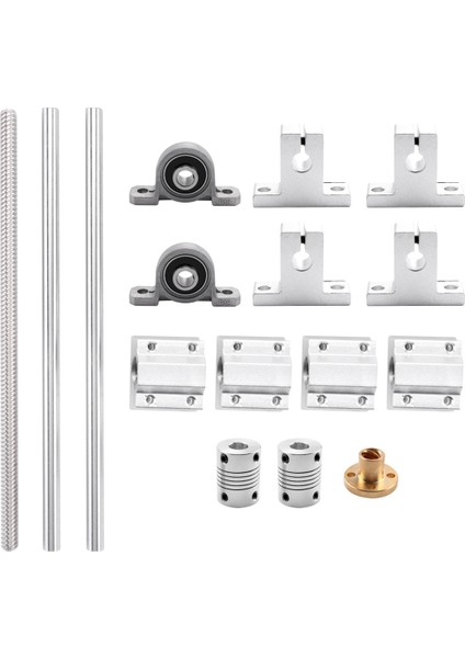 15 Adet 200MM Optik Eksen Kılavuz Rulman Muhafazaları Alüminyum Raylı Mil Kurşun Vida Çubuk Slayt Burç Şaft Kaplin Cnc Parçaları (Yurt Dışından) fiyatları
