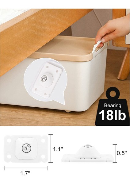 Kendinden Yapışkanlı Tekerlekler, 360 Derece Yapışkanlı Bilyalı Tekerler, 8pcs (Yurt Dışından) fırsatları