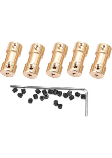 5 Adet Motor Kaplin Konnektör Kolu Transfer Bağlantı Adaptörü Nikel Kaplama Demir Model Gemi Robotu (3mm-4mm) (Yurt Dışından)