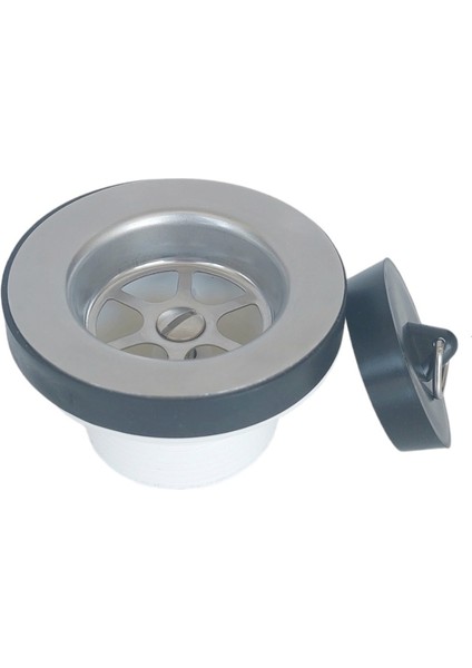Yer Kazandıran Lavabo Sifonu Evye Sifonu, Paslanmaz Delikli Süzgeçli, 50LIK Çıkış, Lavabo Dolabında ve Çekmecesinde Lavabo ve Evye Altında Duvara Bitişik Montajlı Koku Önleyici S Sistemi