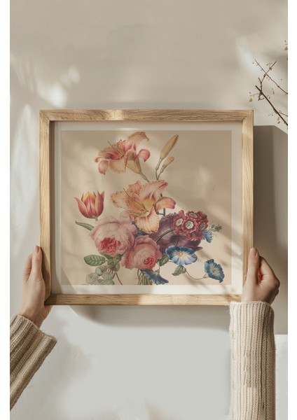 Ahşap Çerçeveli Mdf Kare Tablo Seti Salon ve Oturma Odası Için KR4001