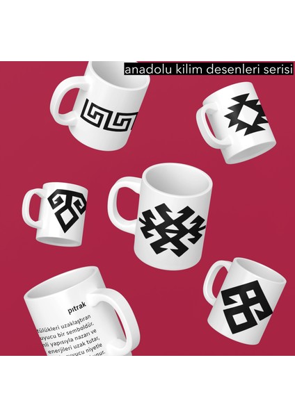 Anadolu Kilim Serisi Yıldız Motifi Kupa Baskı No:7
