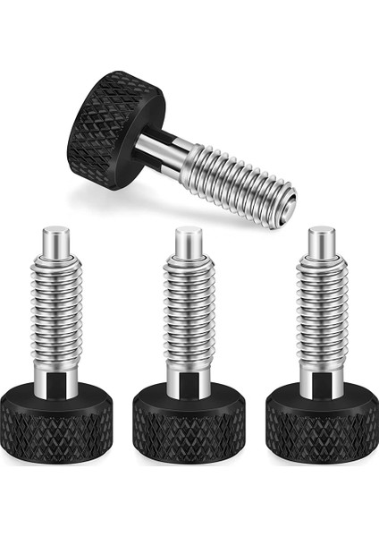 Haddeleme Araç Kutusu Için Kilit M6 ile El Geri Çekilebilir Yaylı Piston, 1/4 Inç-20 Konu Boyutu 0.500 Inç Konu Uzunluğu, 4 Adet (Yurt Dışından)