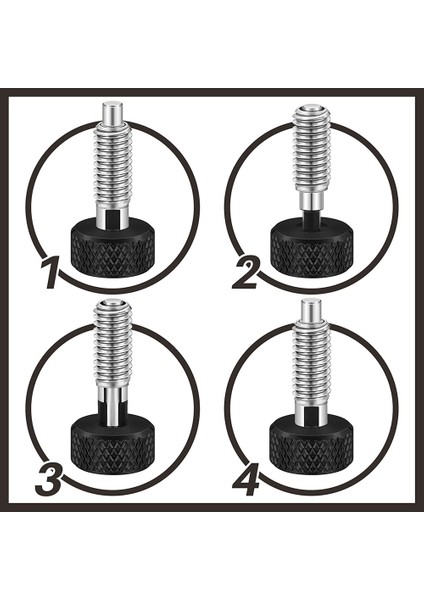 Haddeleme Araç Kutusu Için Kilit M6 ile El Geri Çekilebilir Yaylı Piston, 1/4 Inç-20 Konu Boyutu 0.500 Inç Konu Uzunluğu, 4 Adet (Yurt Dışından)
