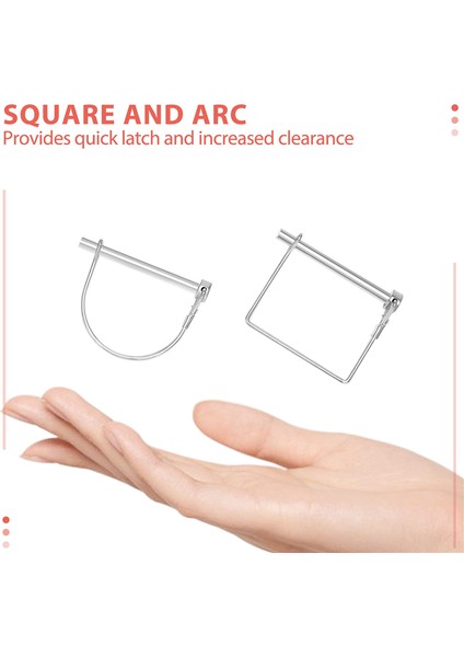 10 Parça Mil Kilitleme Pimi Emniyet Bağlantı Pimi 1/4 Inç Çaplı, 2 Şekilde Kare ve Kemer (Gümüş) (Yurt Dışından) fiyatları