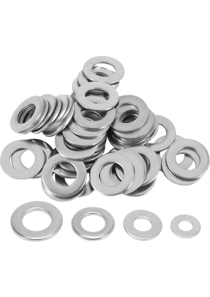 Metrik Pul Karışık (200 Paket) M3 M4 M5 ve M6 Form A Kalın Düz Pul Paslanmaz Çelik (Yurt Dışından)