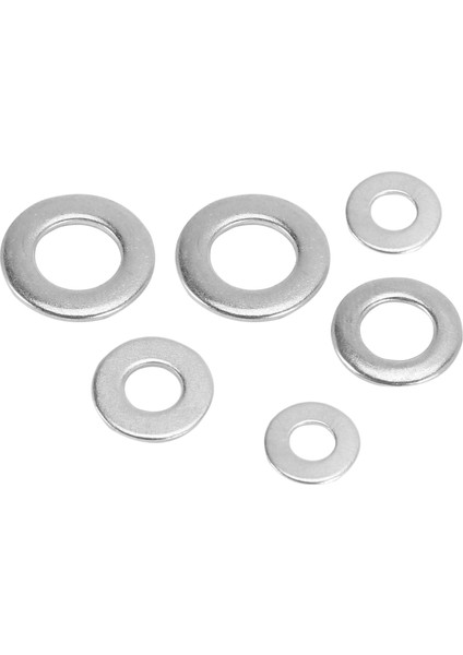 Metrik Pul Karışık (200 Paket) M3 M4 M5 ve M6 Form A Kalın Düz Pul Paslanmaz Çelik (Yurt Dışından)