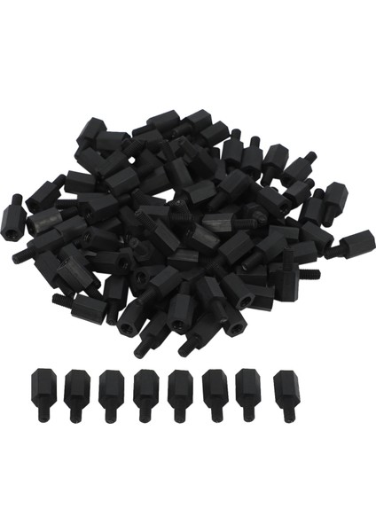 100 Adet M3 Konu 8mm + 6mm Pcb Sabit Naylon Hex Standoff Spacer Ayağı (Yurt Dışından)