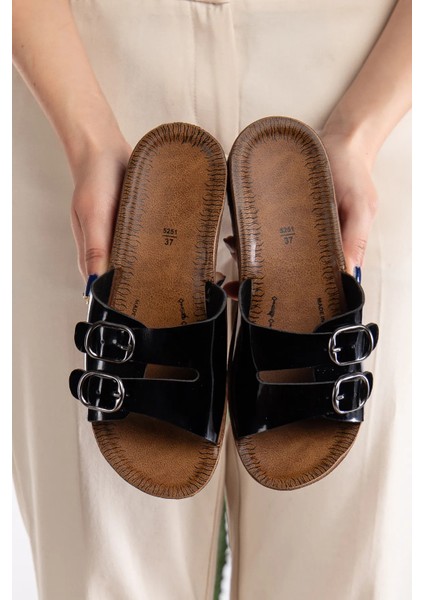 Kadın Dolgu Topuk Anatomik Terlik Siyah Günlük Terlik Rahat Hafif Şık Genç Anne Terlik