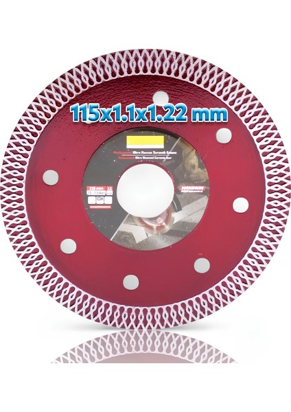 115 mm Ultra Ince Hassas Elmas Seramik Mermer Porselen Fayans Granit Sulu Kuru Kesim Kesme Disk
