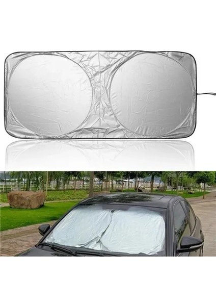 Katlanabilir Ön Cam Güneşliği: Arabanızı Serin Tutun Çift Katmanlı Kolay Kullanım Pratik 150 cm x 70 cm Çantalı fiyatları