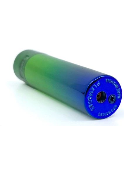 Clipper Özel Kutusunda Metal Çakmak - Yeşil/mavi Spektrum Parlak