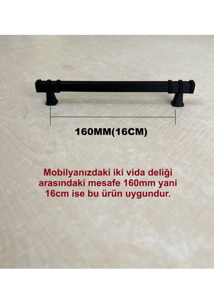 160MM Nehir Model Mobilya Mutfak Çekmece Dolap Dolabı Kulpu Kulbu Kulpları 4 Adet Siyah