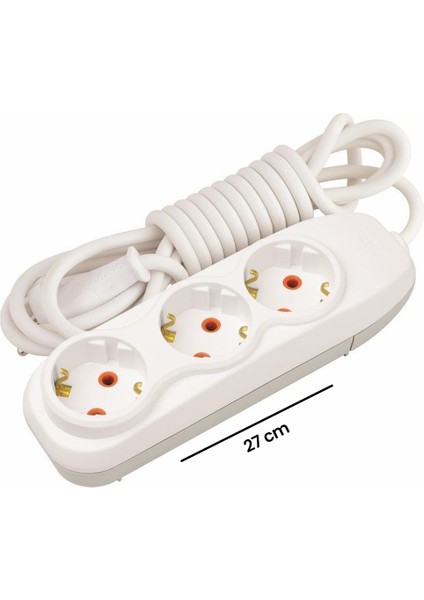 3'lü Topraklı Uzatma Kablosu - 5 Metre