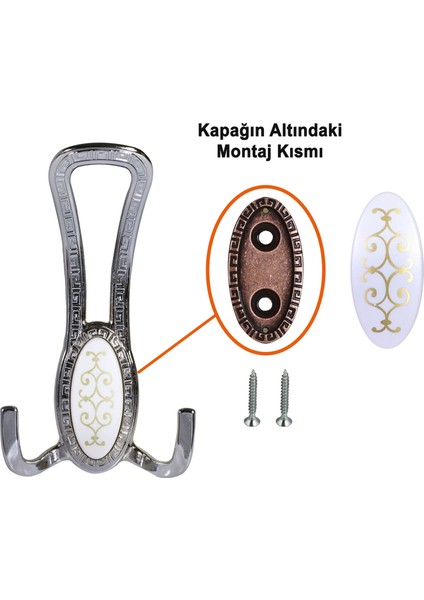 Metal Portmanto Vestiyer Duvar Dolap Elbise Mobilya Kapı Askısı Askılığı Askılık Krom (4 Adet) fırsatları