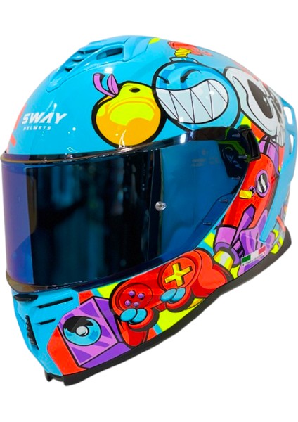 Kapalı Kask Sw 867 Gamer Mavi fırsatları
