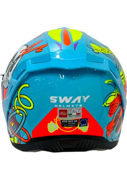 Kapalı Kask Sw 867 Gamer Mavi