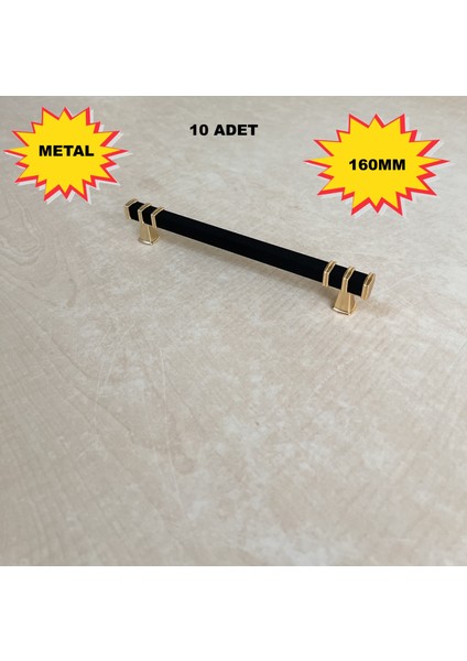 160MM Nehir Model Mobilya Mutfak Çekmece Dolap Dolabı Kulpu Kulbu Kulplar 10 Adet Siyah Gold
