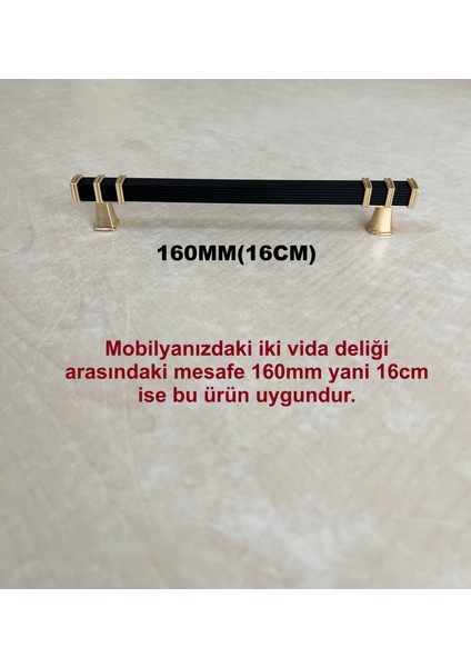 160MM Nehir Model Mobilya Mutfak Çekmece Dolap Dolabı Kulpu Kulbu Kulplar 10 Adet Siyah Gold