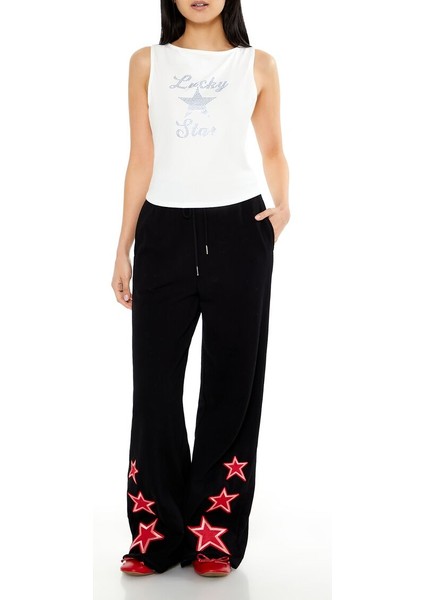 Rhinestone Taşlı Lucky Star Tişört