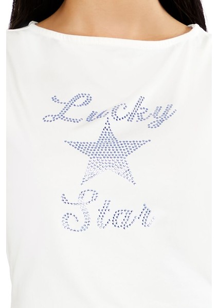 Rhinestone Taşlı Lucky Star Tişört