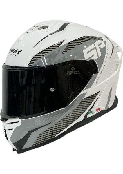 Kapalı Kask Sw 867 Power Beyaz Siyah Gri