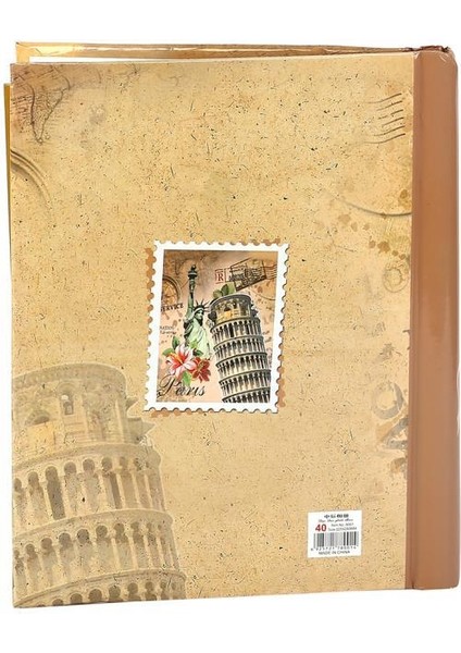 40 Sayfa 24x29 Cm. Yapışkanlı Piza Kulesi Desenli Manyetik Fotoğraf Albümü fiyatları
