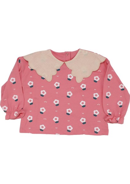 Kız Çocuk Nar Çiçeği Beyaz Papatya Desenli Keten Bebe Yakalı Ikili Takım - 1015462 fiyatları