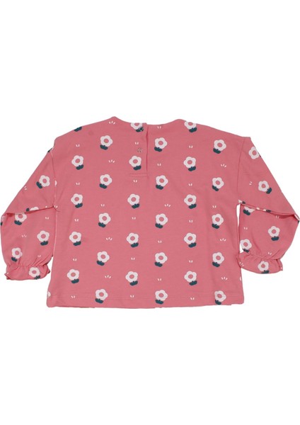 Kız Çocuk Nar Çiçeği Beyaz Papatya Desenli Keten Bebe Yakalı Ikili Takım - 1015462 fırsatları