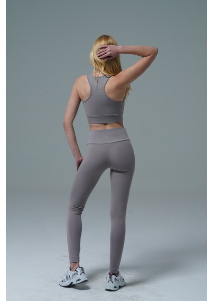Aero Motion - Gri Yüksek Bel Push-Up Toparlayıcı Tayt