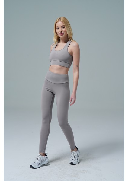 Aero Motion - Gri Yüksek Bel Push-Up Toparlayıcı Tayt
