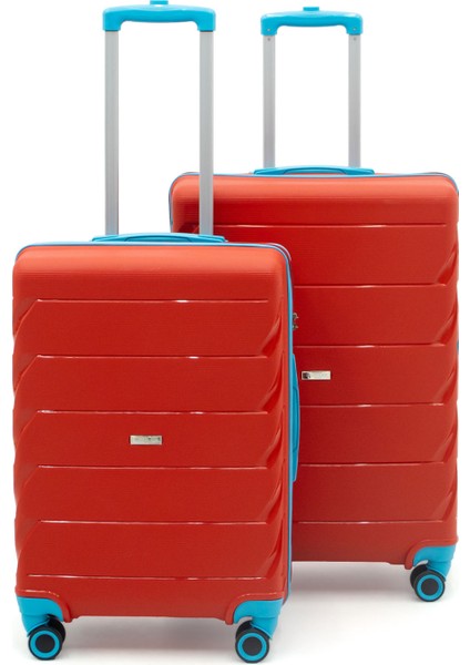 Copella Polipropilen & Kırılmaz 2'li Valiz Seti Büyük & Orta - Kırmızı