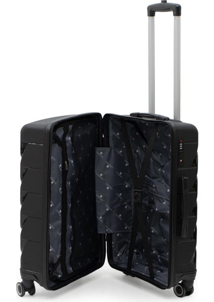 Copella Polipropilen & Kırılmaz 2'li Valiz Seti Orta & Kabin - Siyah modelleri