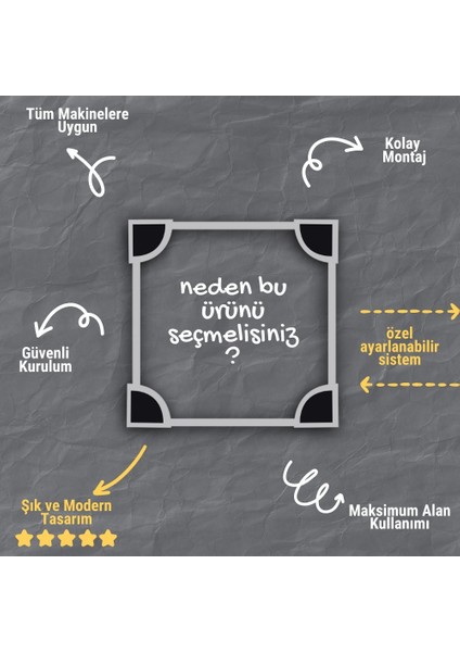 Çamaşır Makinesi Kurutma Makinesi Istifleme Birleştirme Kiti Gri - Inox